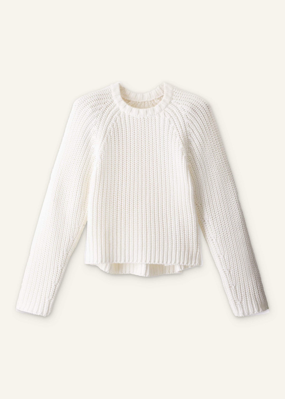 White Chunky Raglan Relaxed Weekend Sweater | ME+EM Clothing