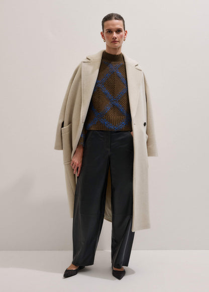 Green Merino Statement Textured Argyle Sweater | ME+EM Clothing