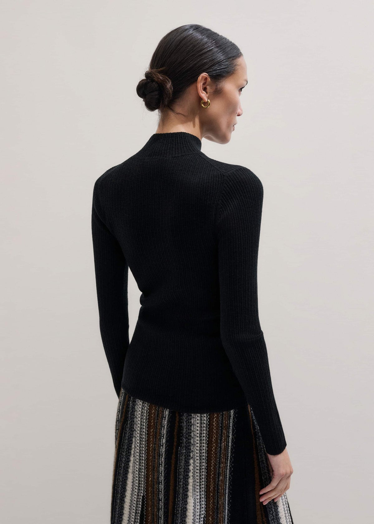 Black Barely There Slim Rib Layering Sweater | ME+EM Clothing