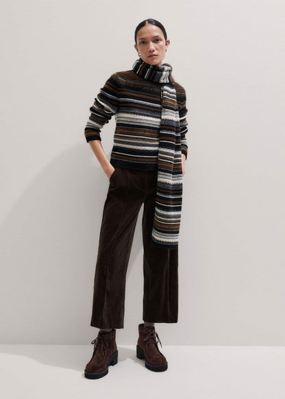 Black Textured Stitch Relaxed High Neck Sweater | ME+EM Clothing