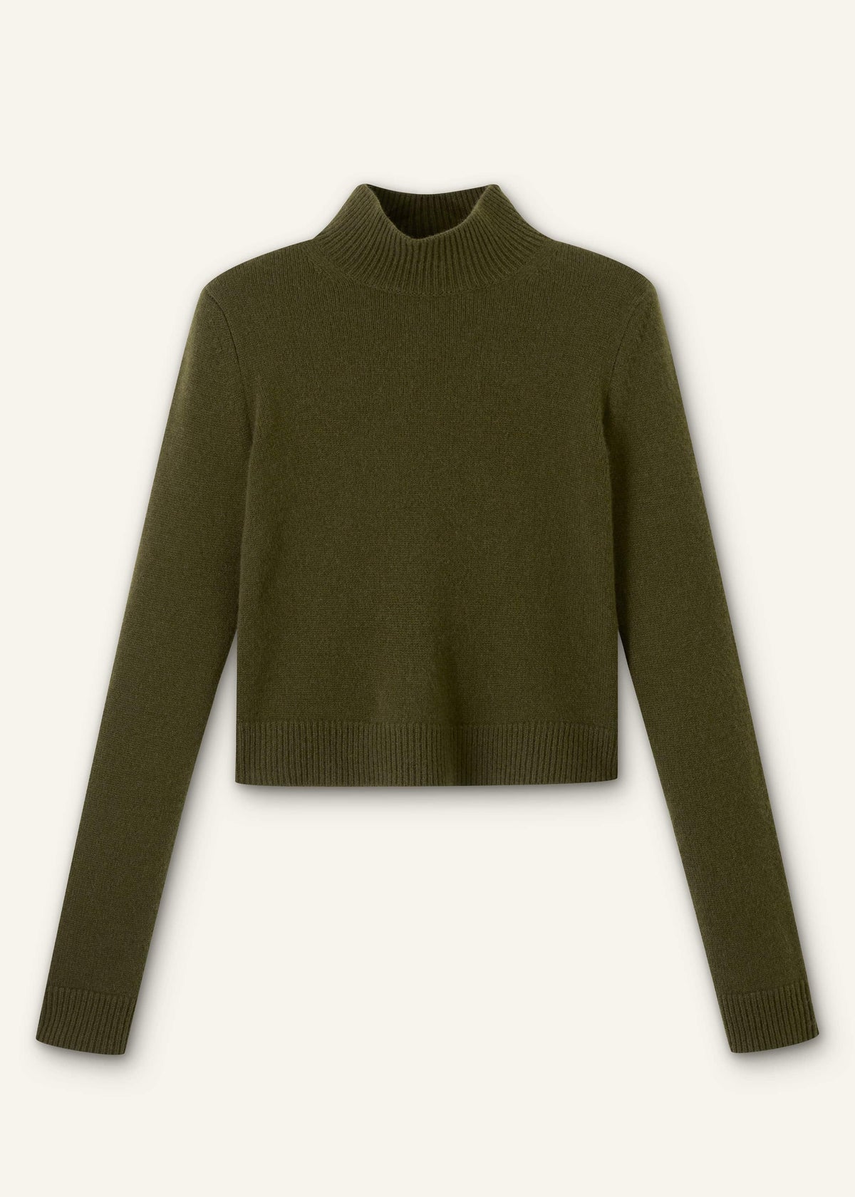 Olive Green High Neck Crop Sweater | ME+EM Clothing