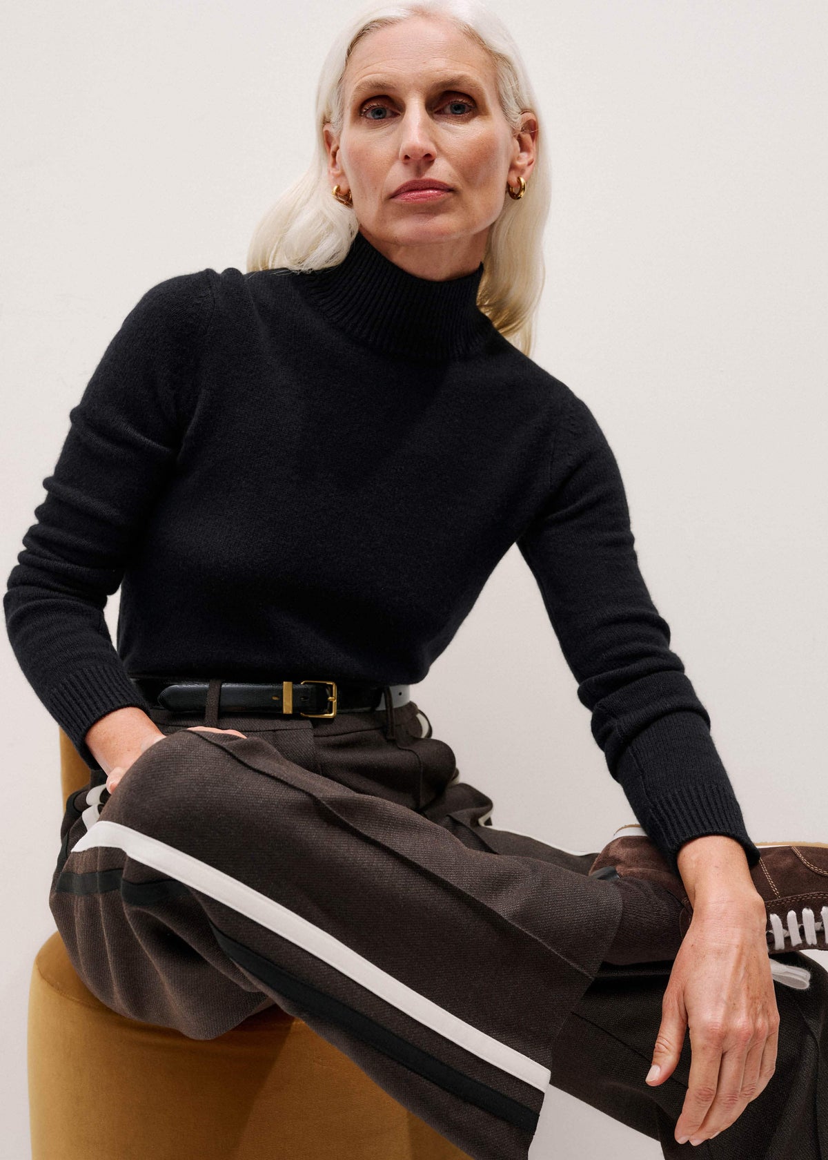 Black High Neck Crop Sweater | ME+EM Clothing