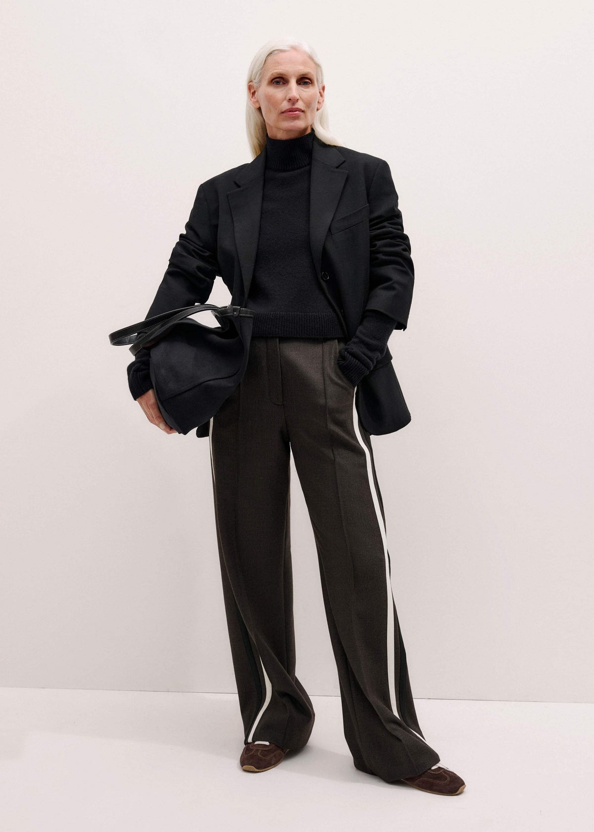 Black High Neck Crop Sweater | ME+EM Clothing