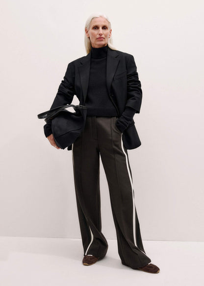 Black High Neck Crop Sweater | ME+EM Clothing