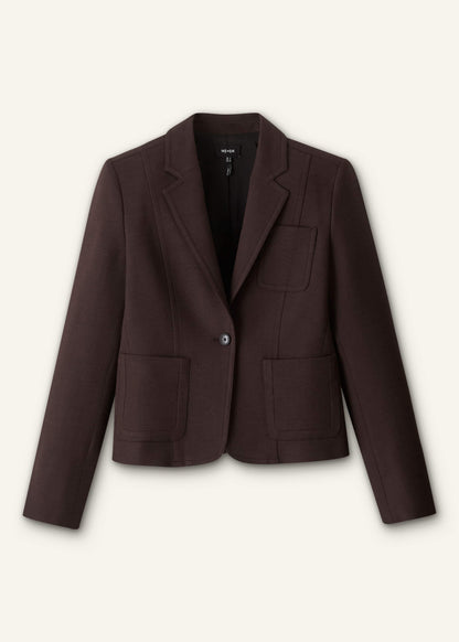 Brown Fitted Short Blazer | ME+EM Clothing
