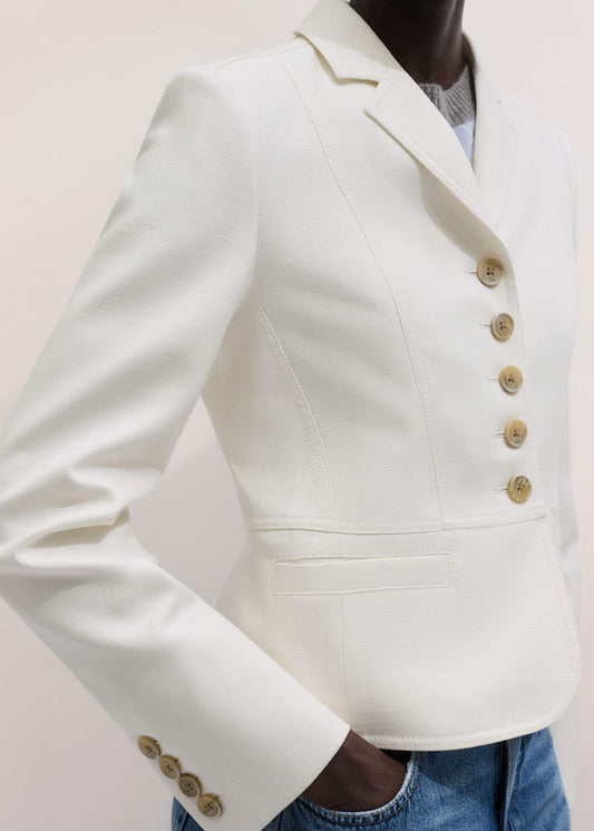 Ivory Fitted Utility Jacket | ME+EM Clothing