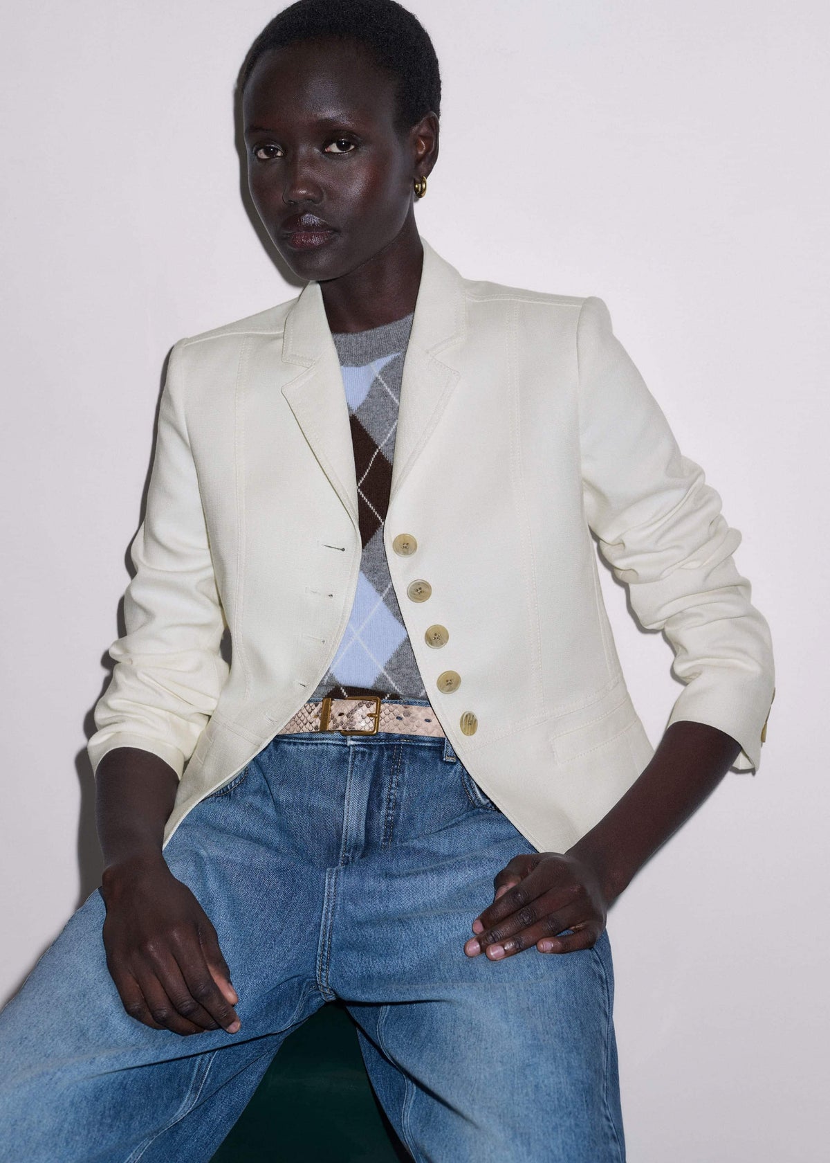Ivory Fitted Utility Jacket | ME+EM Clothing
