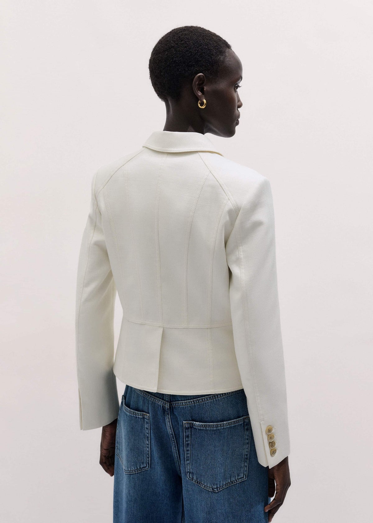 Ivory Fitted Utility Jacket | ME+EM Clothing