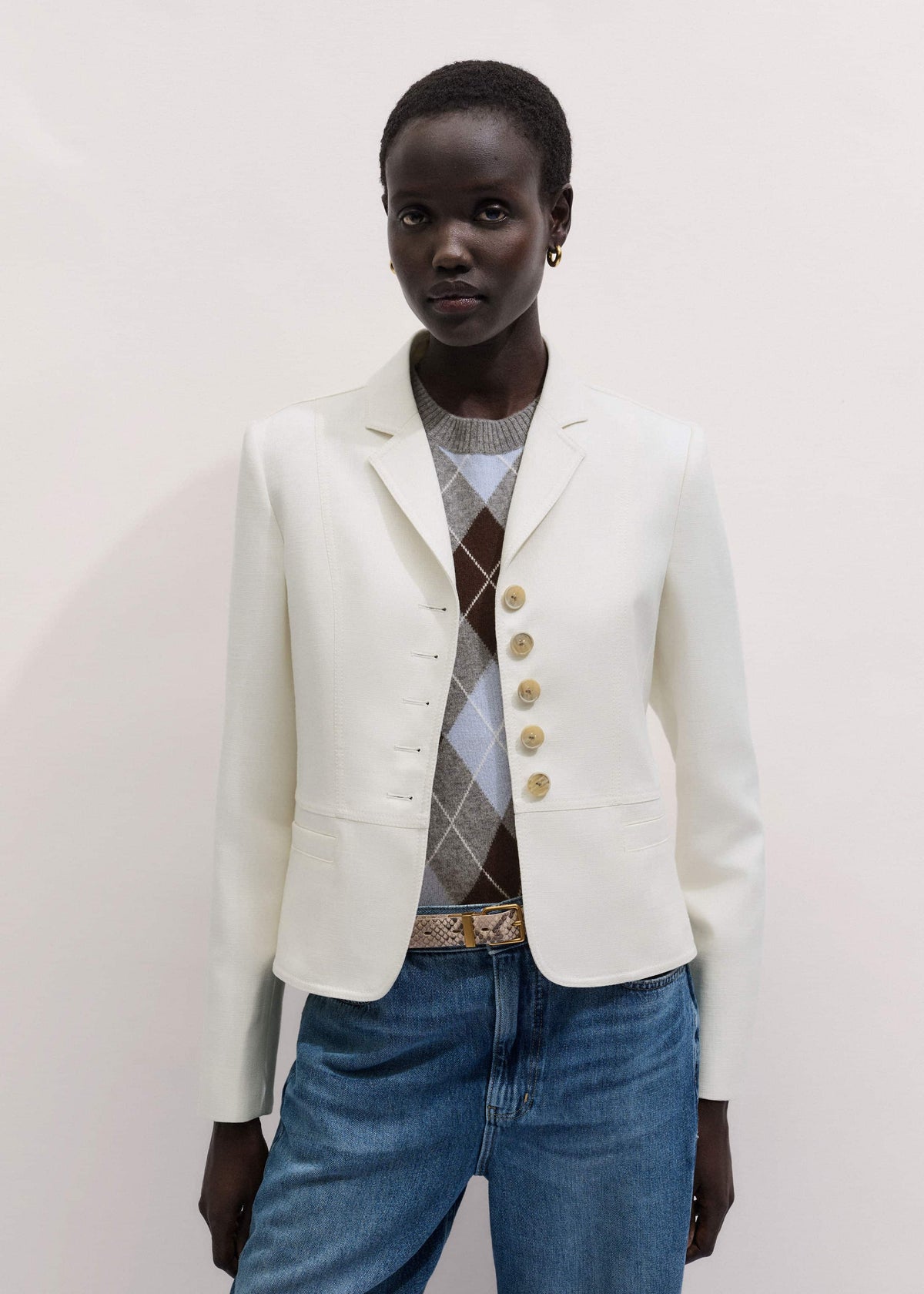 Ivory Fitted Utility Jacket | ME+EM Clothing