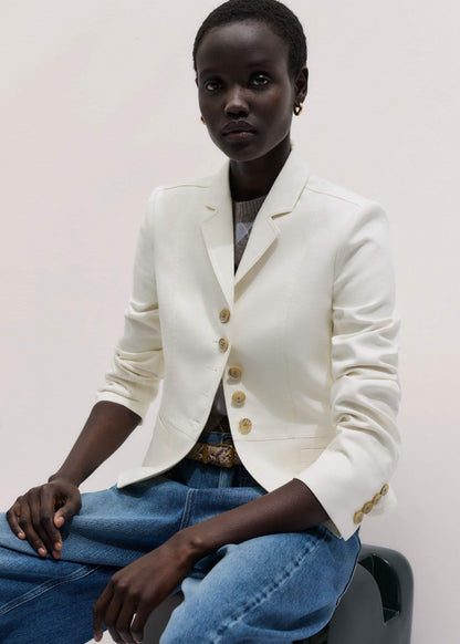 Ivory Fitted Utility Jacket | ME+EM Clothing