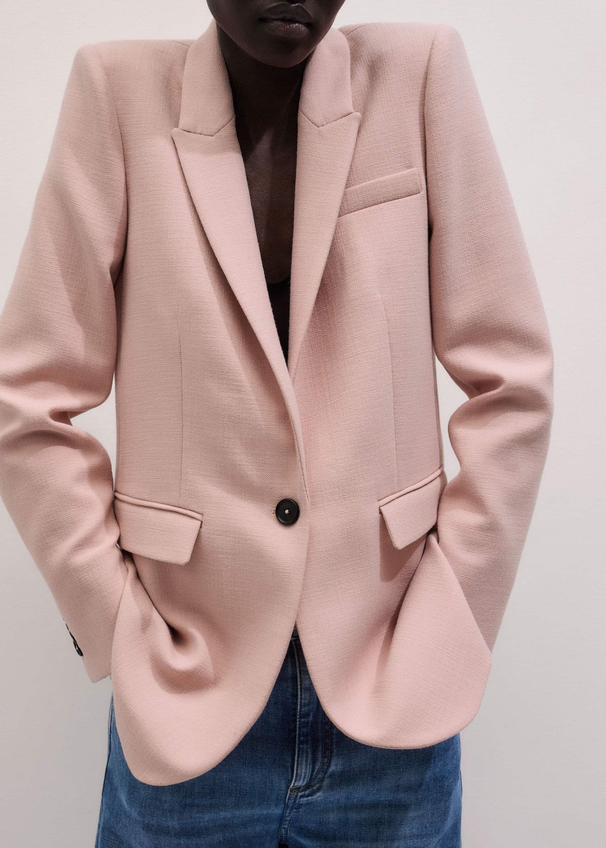Pink Sharp Shoulder Blazer | ME+EM Clothing