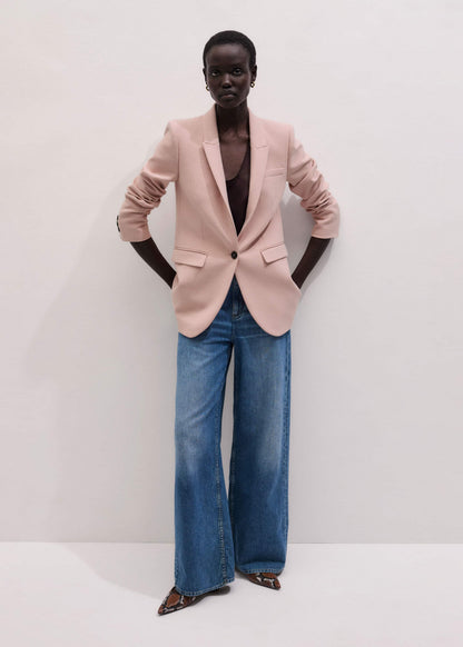 Pink Sharp Shoulder Blazer | ME+EM Clothing