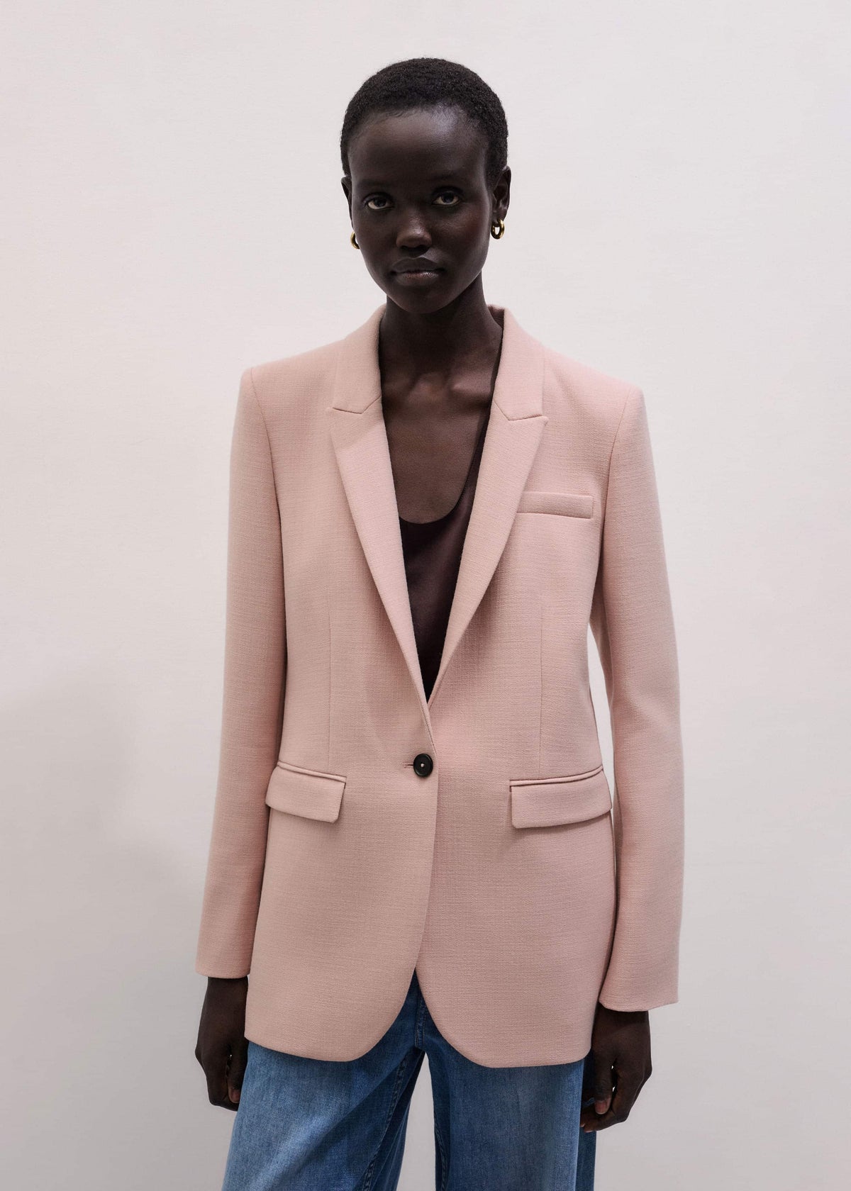 Pink Sharp Shoulder Blazer | ME+EM Clothing