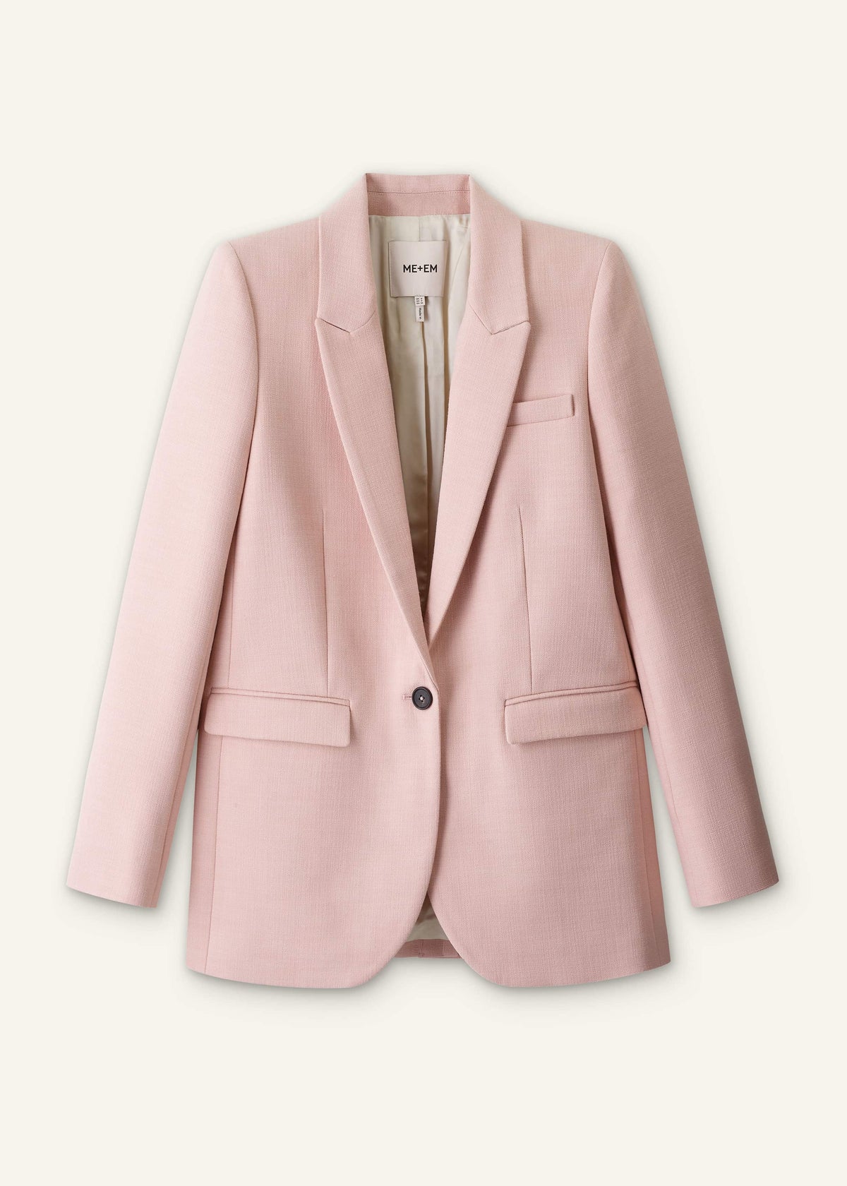 Pink Sharp Shoulder Blazer | ME+EM Clothing