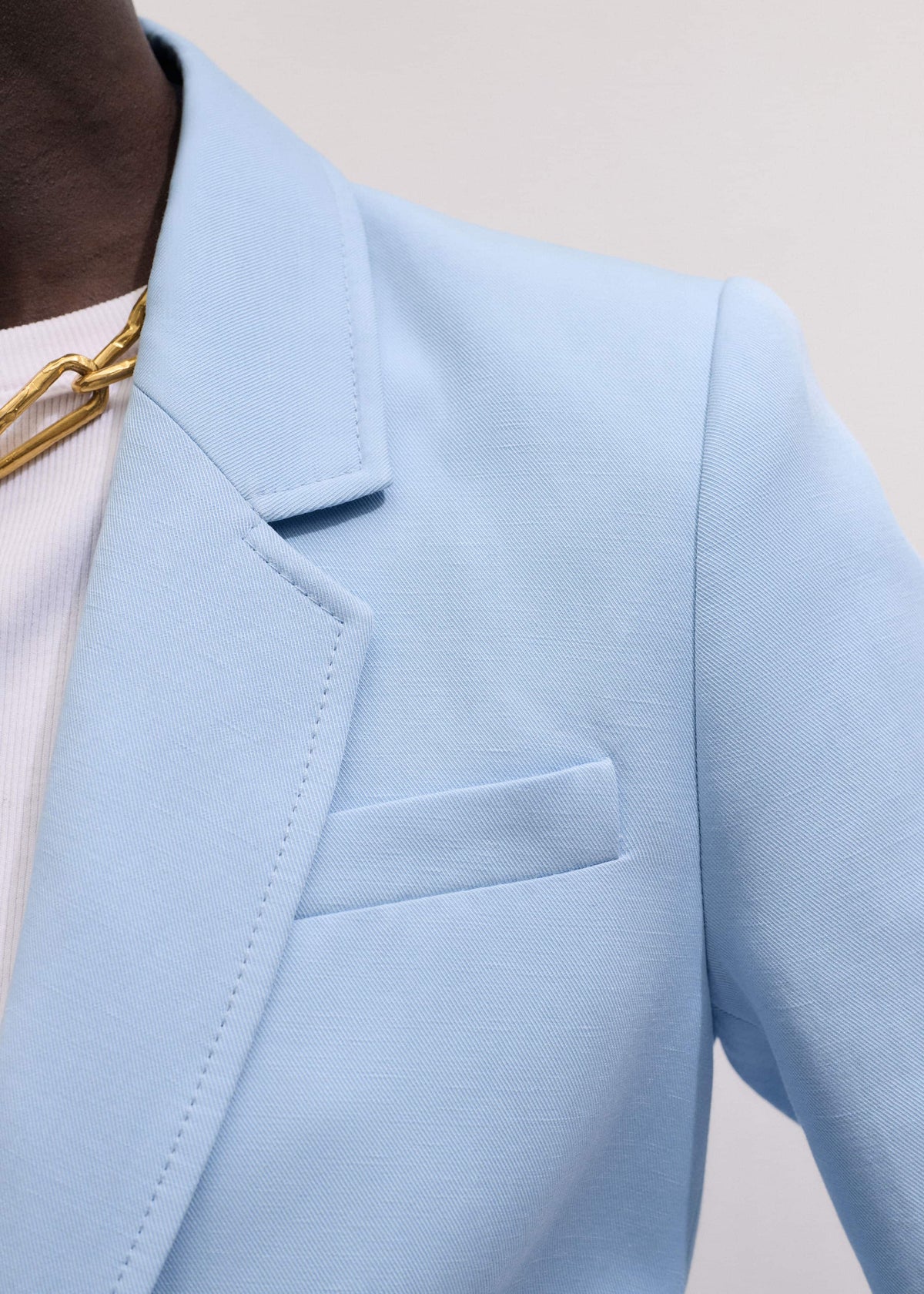 Sky Blue Sharp Shoulder Blazer | ME+EM Clothing