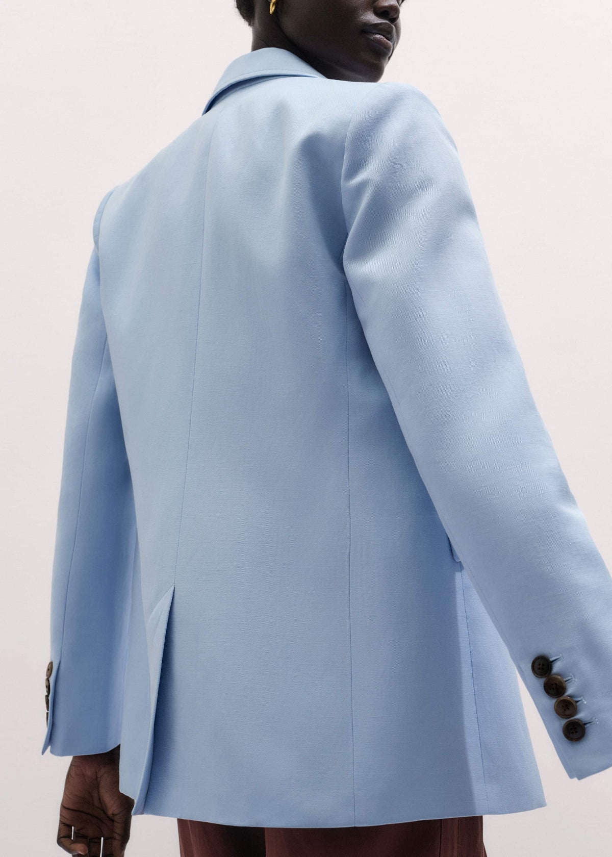 Sky Blue Sharp Shoulder Blazer | ME+EM Clothing