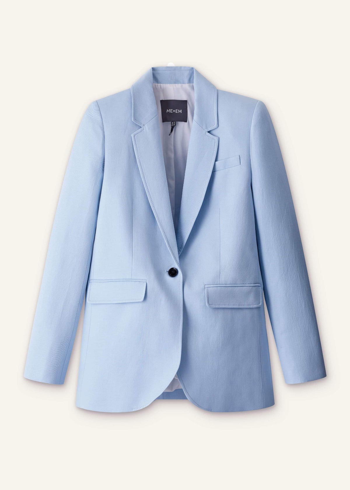 Sky Blue Sharp Shoulder Blazer | ME+EM Clothing