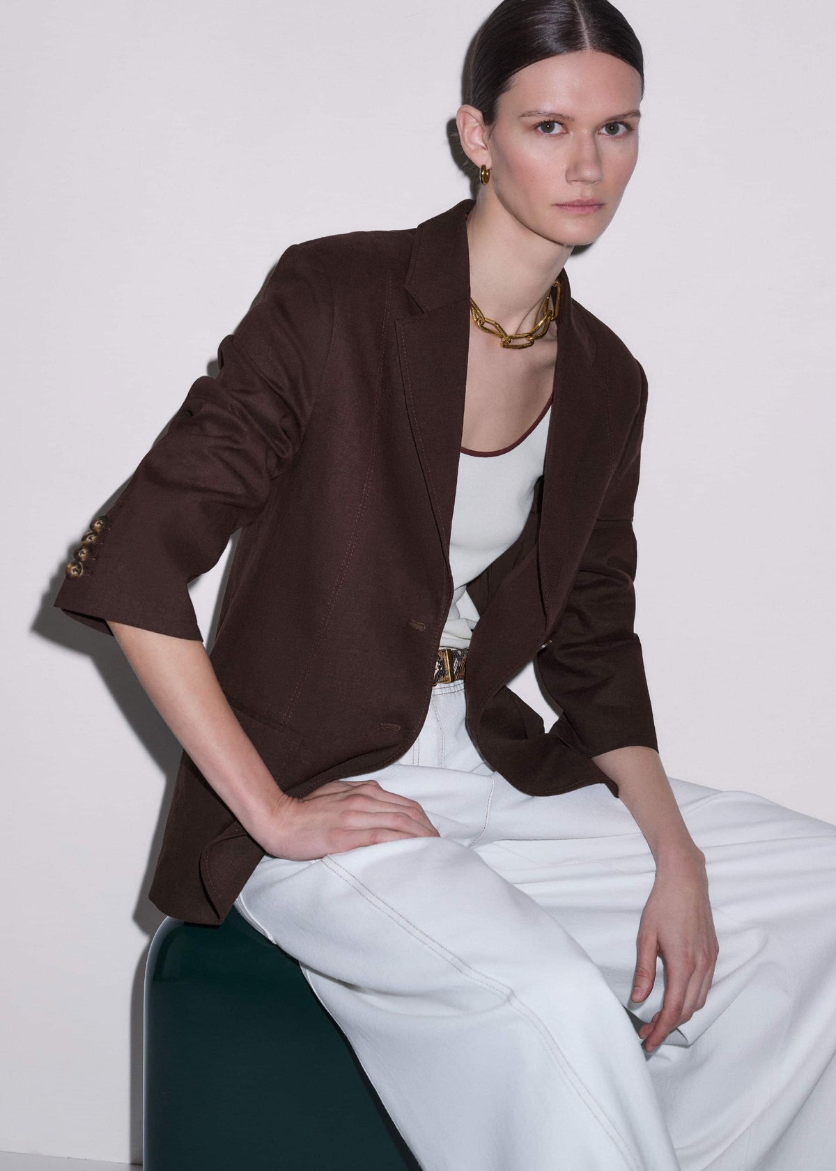 Brown Summer Oversized Blazer | ME+EM Clothing