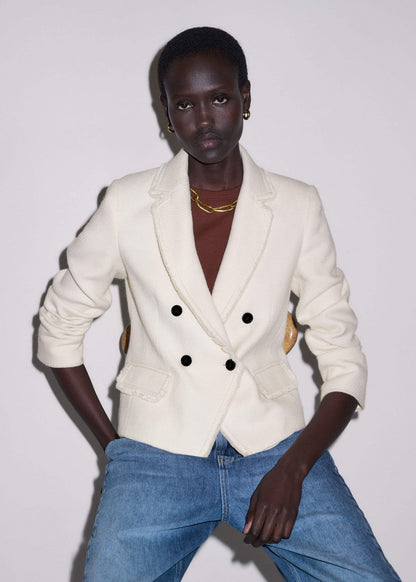 Ivory AM-PM Fitted Blazer | ME+EM Clothing