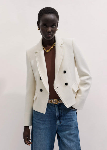 Ivory AM-PM Fitted Blazer | ME+EM Clothing