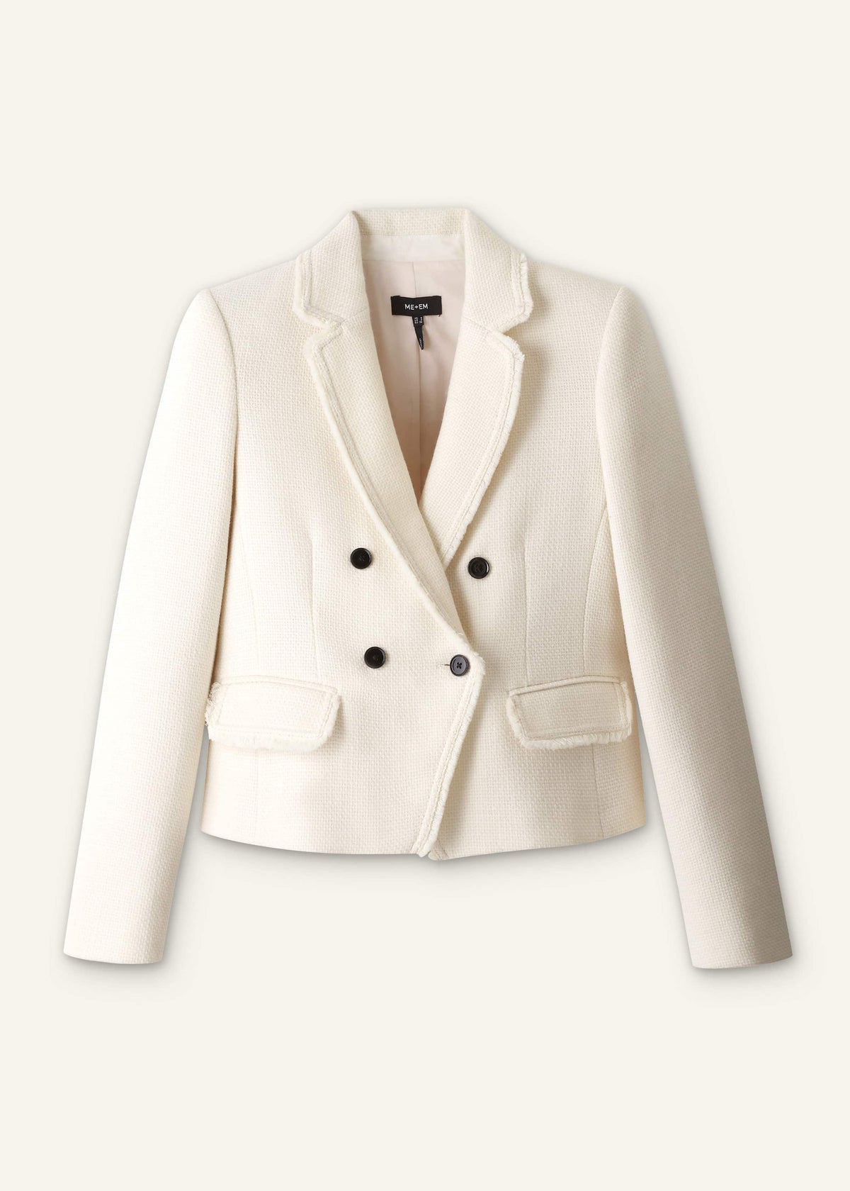 Ivory AM-PM Fitted Blazer | ME+EM Clothing