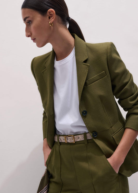 Olive Green Soft Sculpt Jacket | ME+EM Clothing