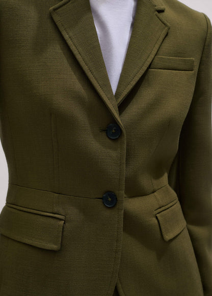 Olive Green Soft Sculpt Jacket | ME+EM Clothing