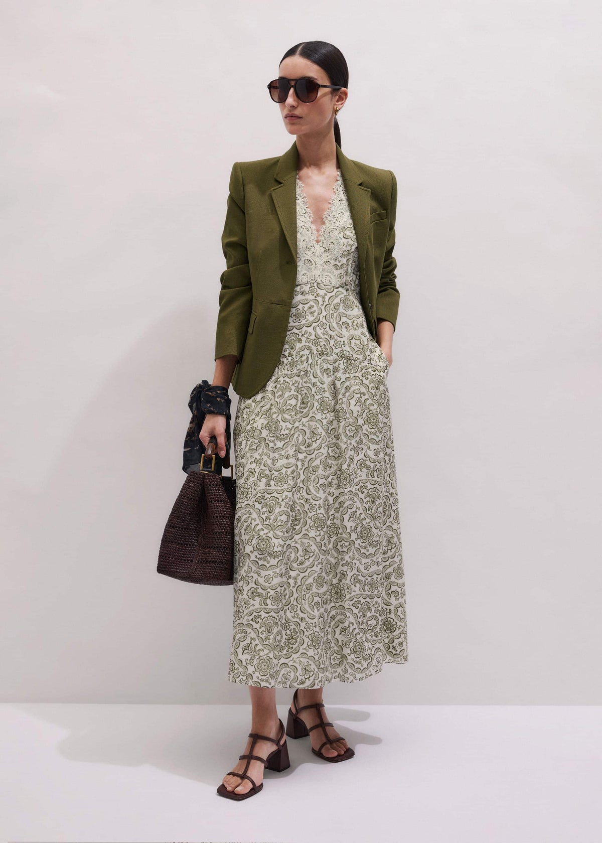 Olive Green Soft Sculpt Jacket | ME+EM Clothing