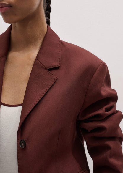 Cinnamon Brown Oversized Short Blazer | ME+EM Clothing