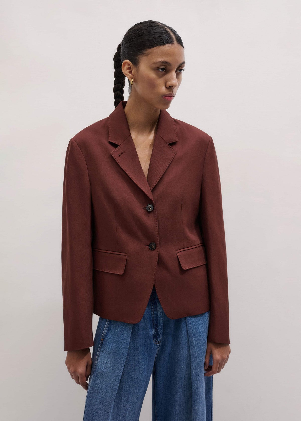Cinnamon Brown Oversized Short Blazer | ME+EM Clothing