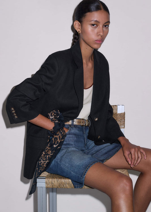 Black Summer Oversized Blazer | ME+EM Clothing