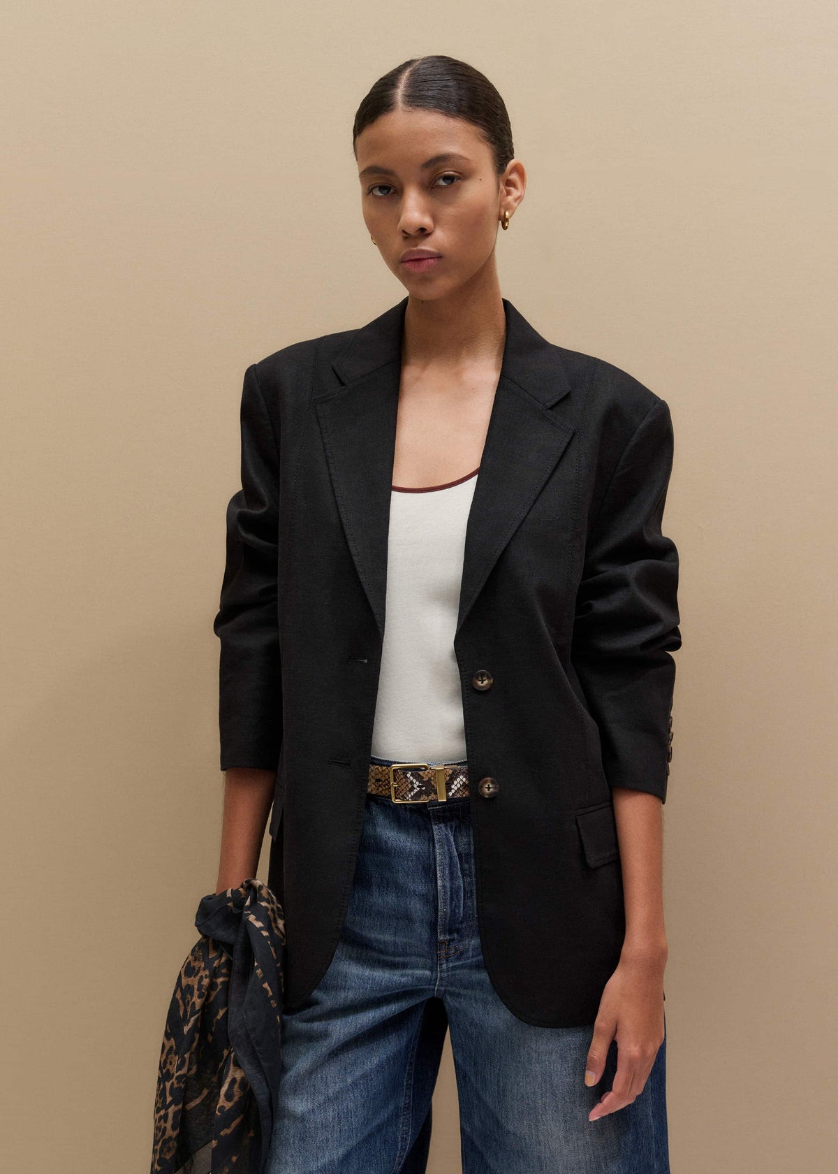 Black Summer Oversized Blazer | ME+EM Clothing
