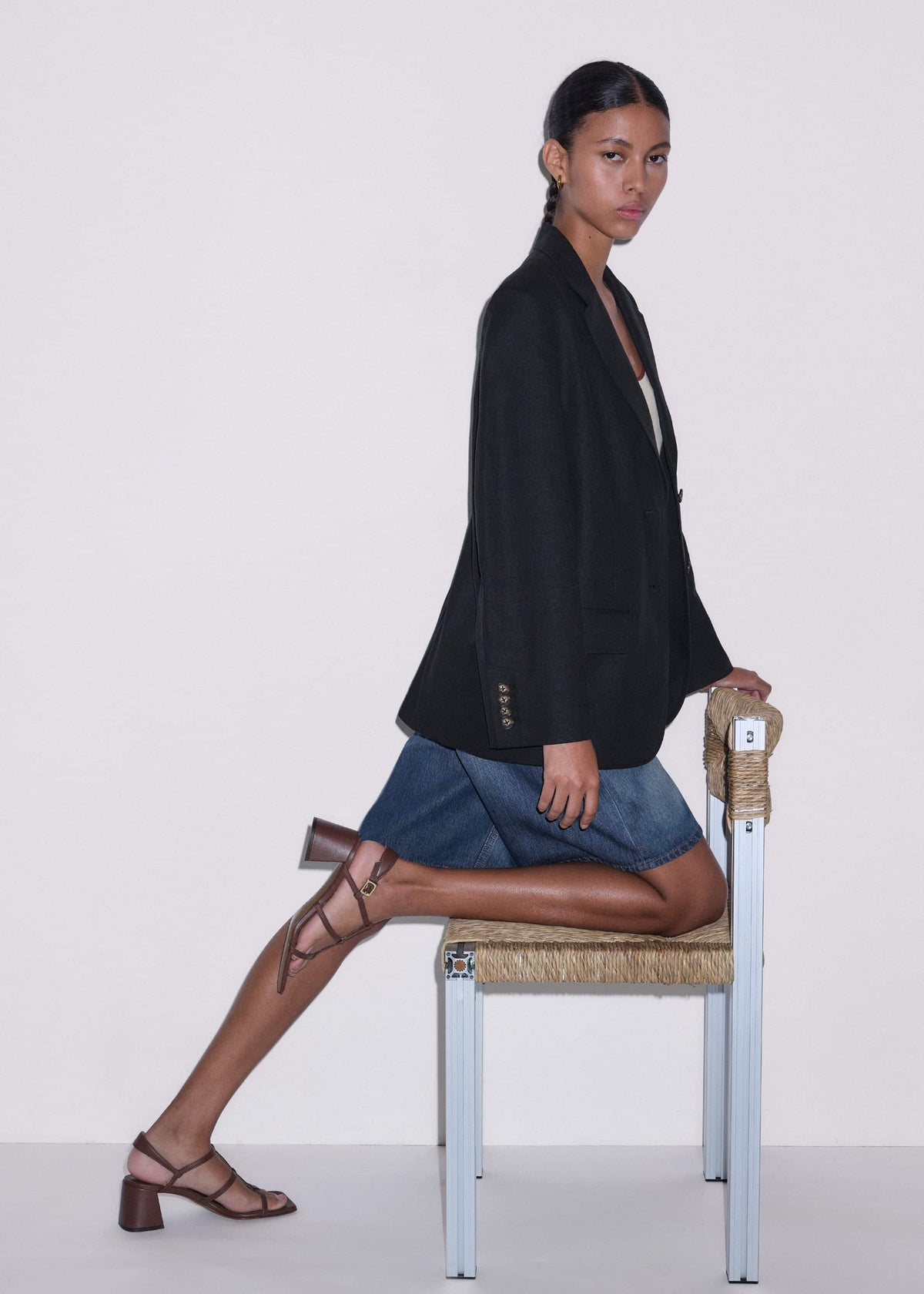 Black Summer Oversized Blazer | ME+EM Clothing