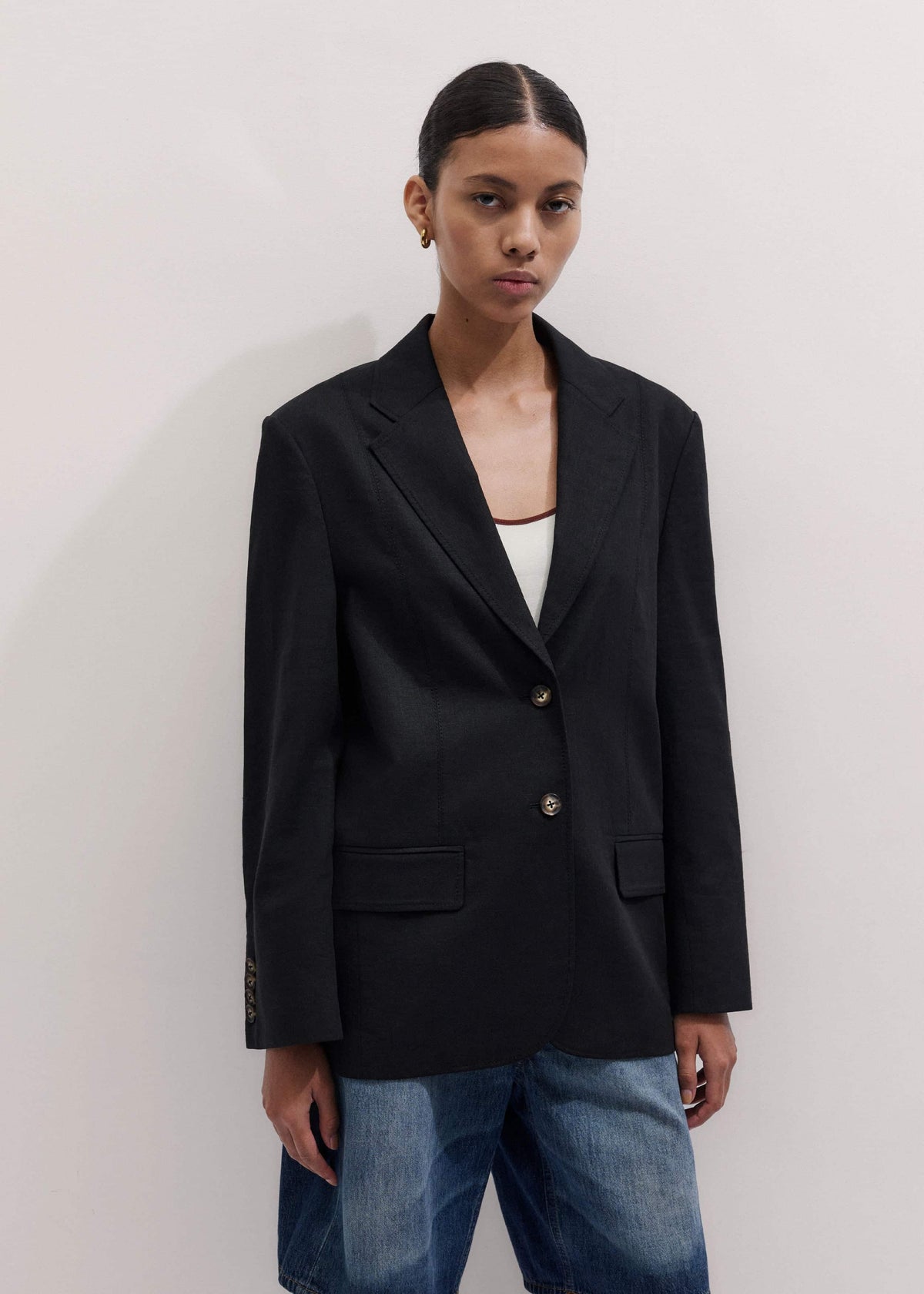 Black Summer Oversized Blazer | ME+EM Clothing