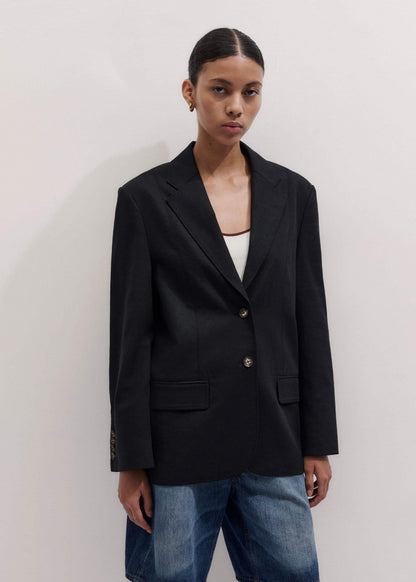 Black Summer Oversized Blazer | ME+EM Clothing