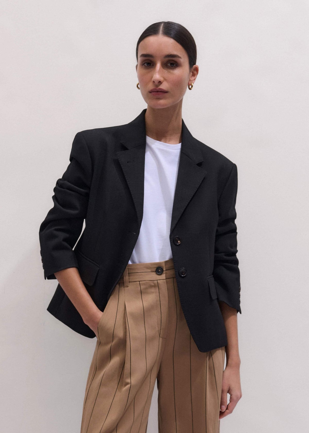Black Icon Intelligently Oversized Short Blazer | ME+EM Clothing