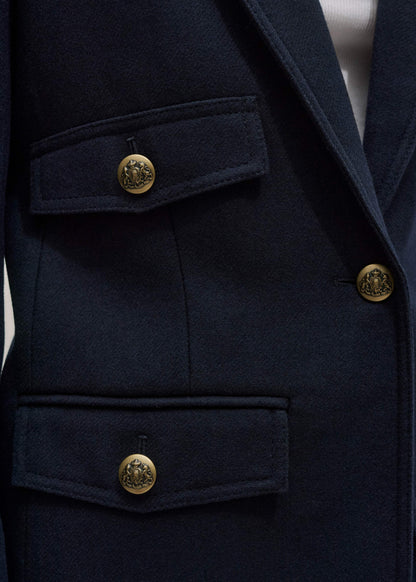 Navy Sharp Shoulder Blazer | ME+EM Clothing