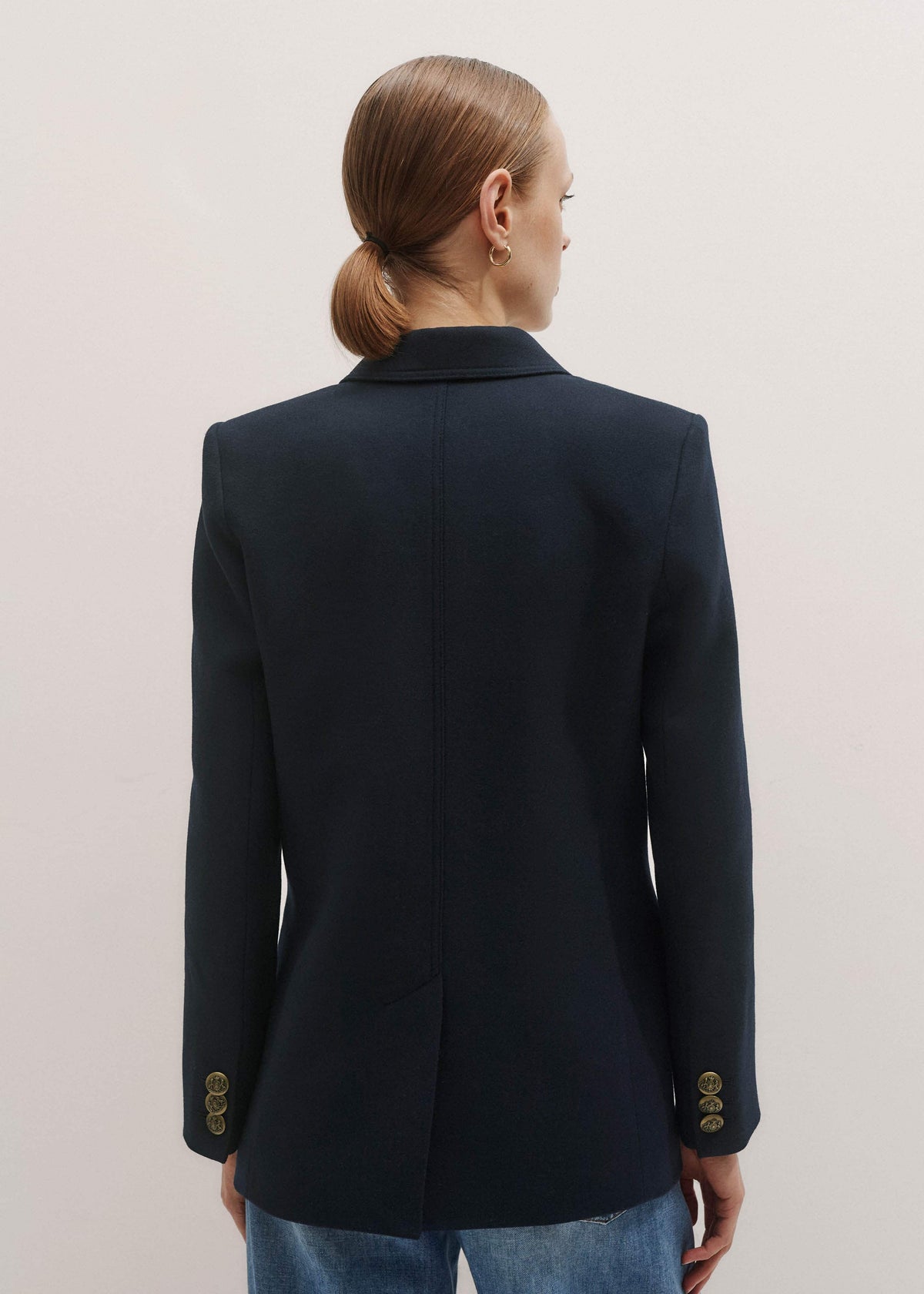 Navy Sharp Shoulder Blazer | ME+EM Clothing
