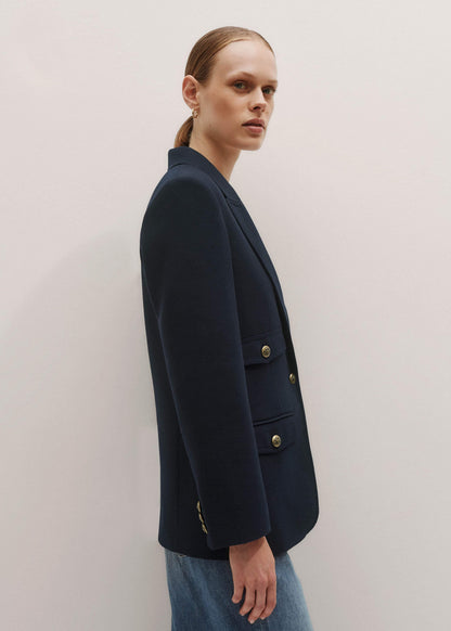 Navy Sharp Shoulder Blazer | ME+EM Clothing