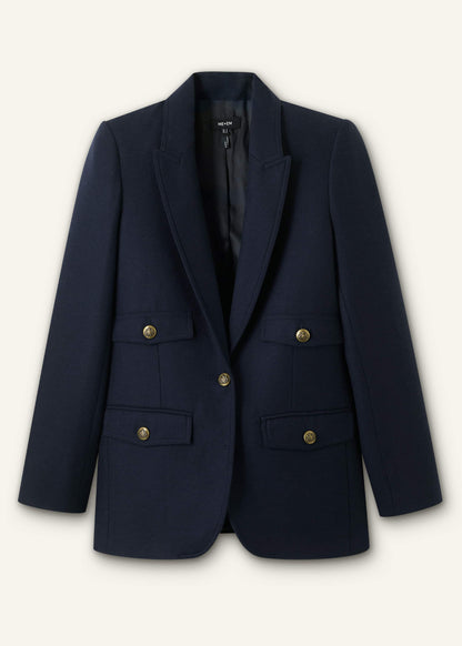 Navy Sharp Shoulder Blazer | ME+EM Clothing