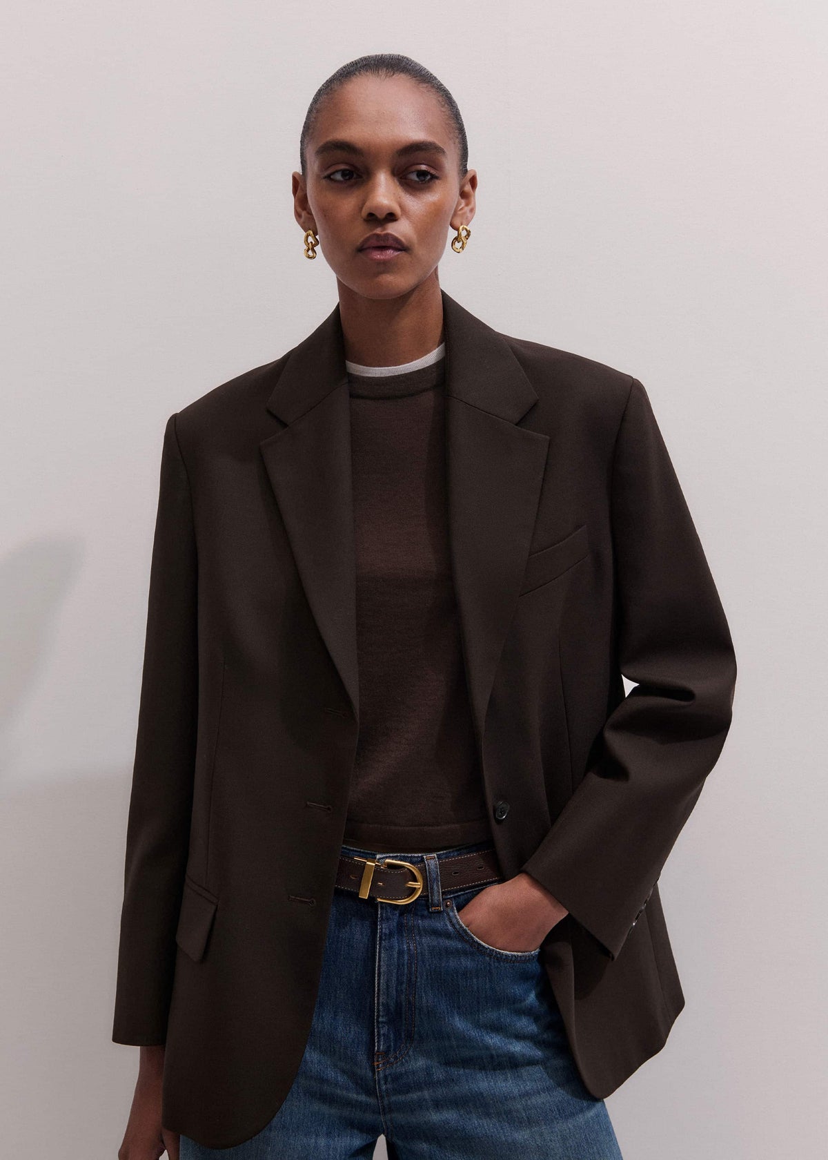 Brown Icon Intelligently Oversized Blazer | ME+EM Clothing