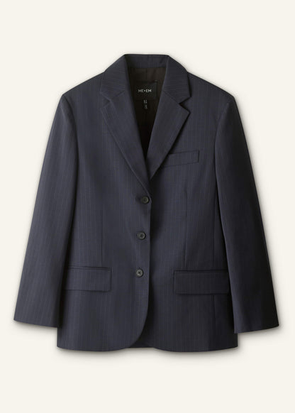 Navy Pinstripe Oversized Blazer | ME+EM Clothing