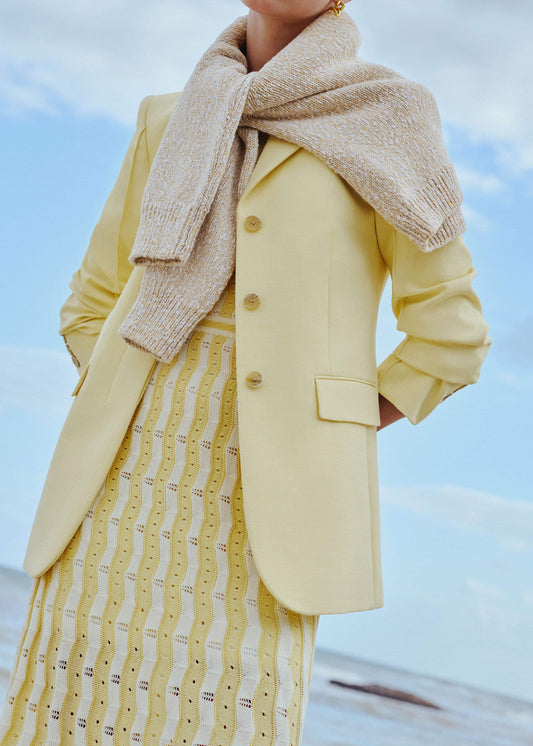 Yellow Slim Contour Blazer | ME+EM Clothing