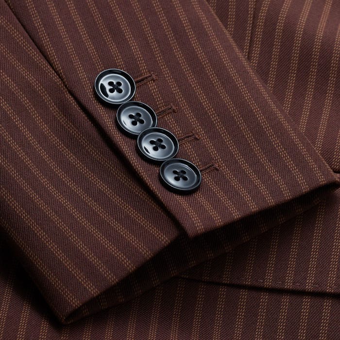 Cinnamon Pinstripe Sharp Shoulder Contour Blazer | ME+EM Clothing