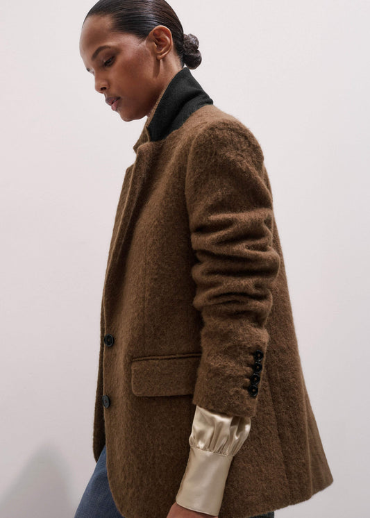 Brown Teddy Luxe Blazer | ME+EM Clothing