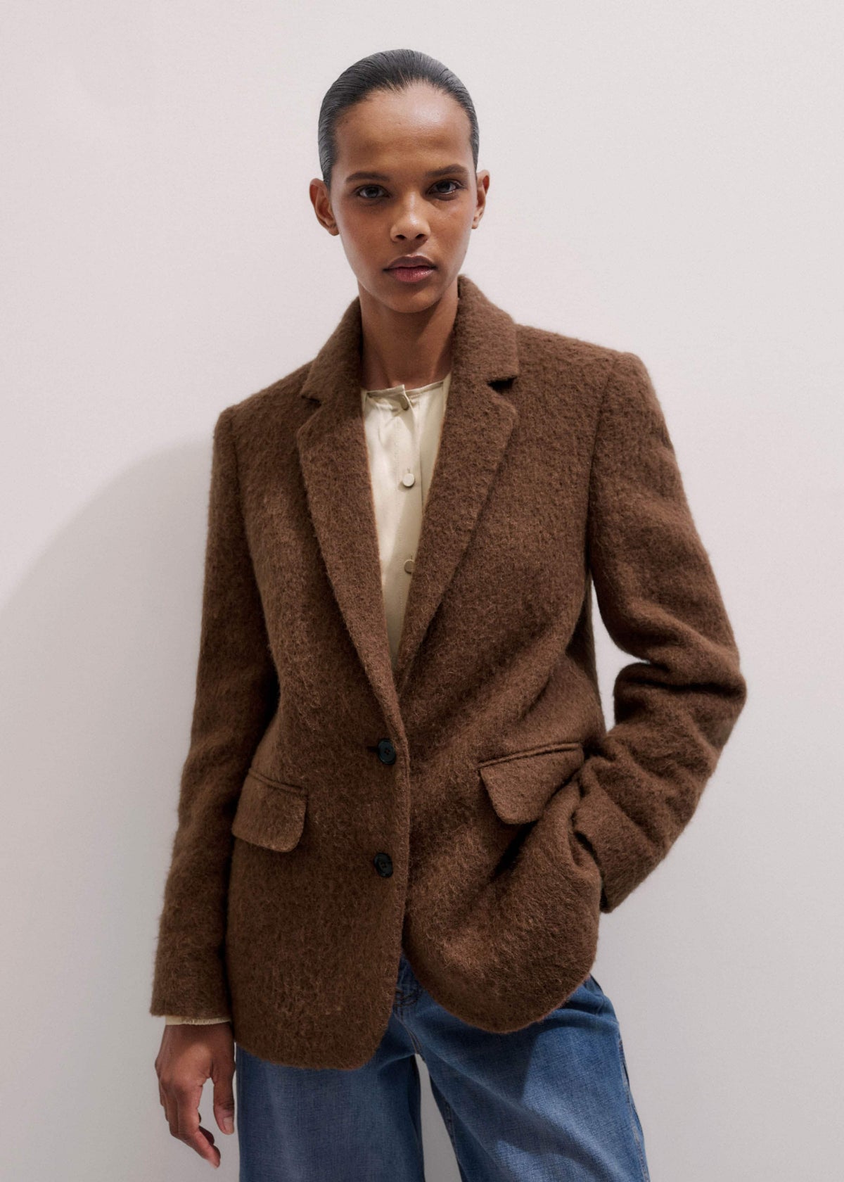 Brown Teddy Luxe Blazer | ME+EM Clothing