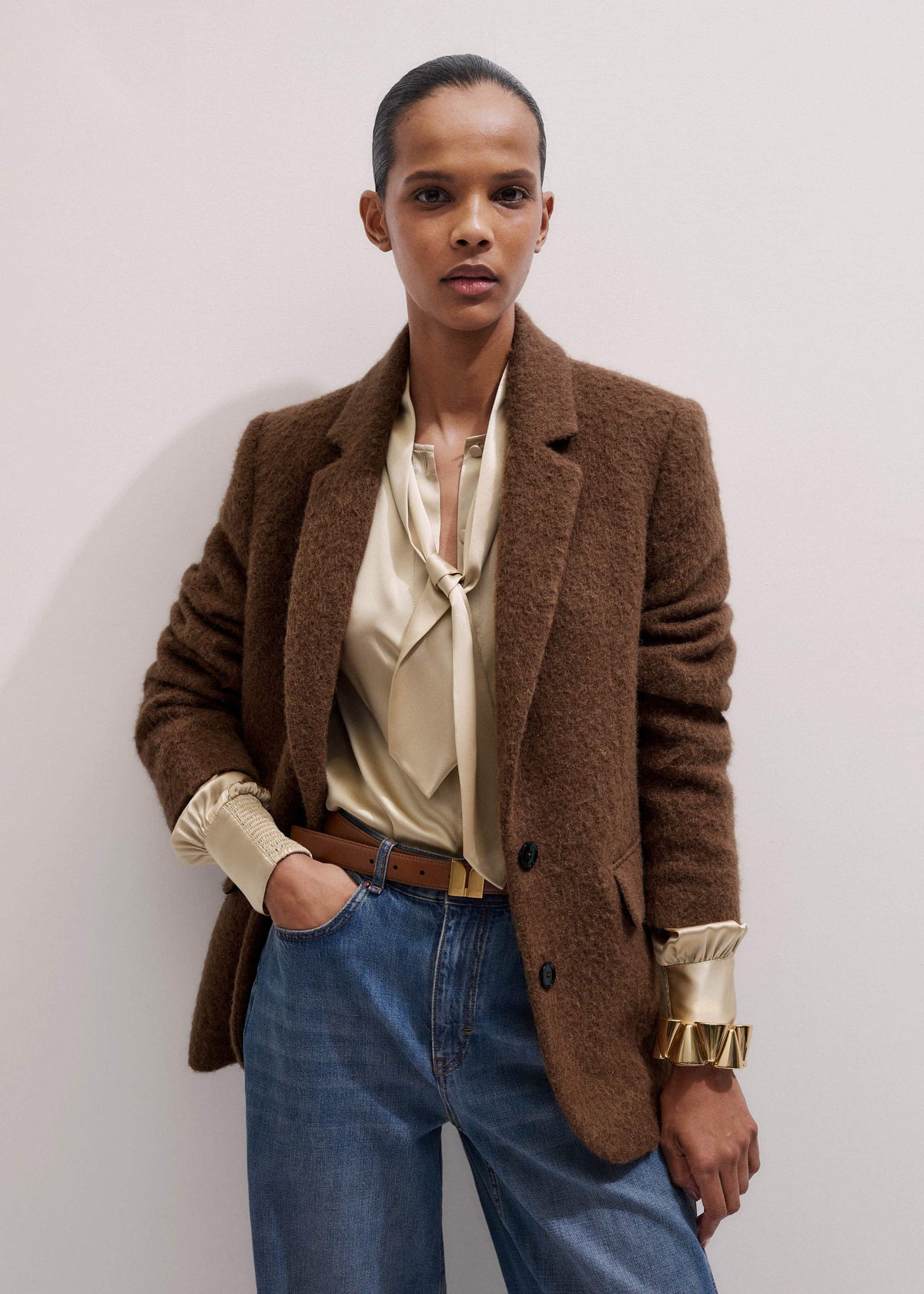 Brown Teddy Luxe Blazer | ME+EM Clothing