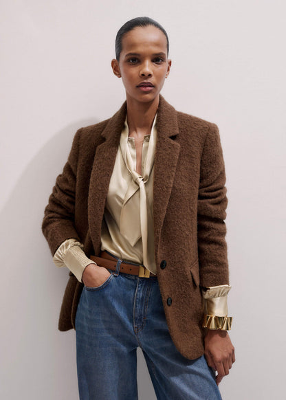 Brown Teddy Luxe Blazer | ME+EM Clothing