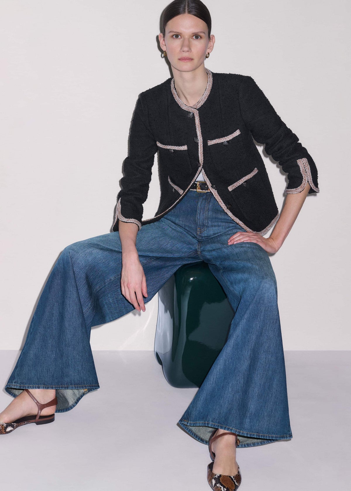 Black Straight Fit Jacket | ME+EM Clothing