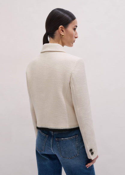 Cream Straight Crop Jacket | ME+EM Clothing